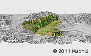 Satellite Panoramic Map of Tetovo, lighten, desaturated