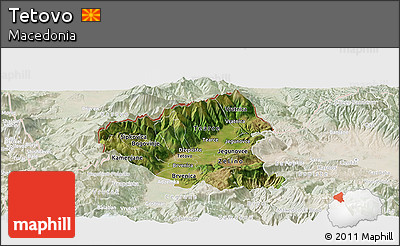 Satellite Panoramic Map of Tetovo, lighten