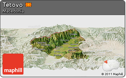 Satellite Panoramic Map of Tetovo, lighten