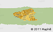 Savanna Style Panoramic Map of Tetovo, single color outside