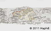 Shaded Relief Panoramic Map of Tetovo, semi-desaturated