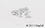 Silver Style Panoramic Map of Tetovo, single color outside