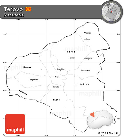 Blank Simple Map of Tetovo, cropped outside