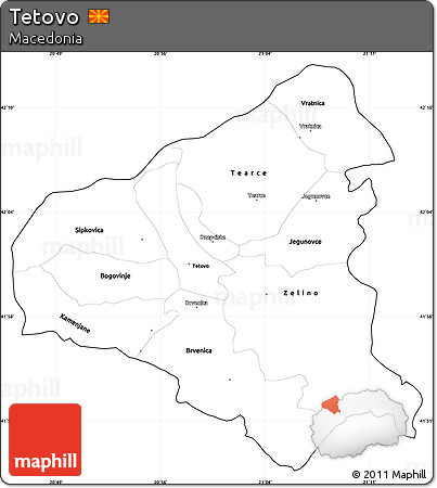Blank Simple Map of Tetovo, cropped outside