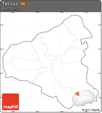 Blank Simple Map of Tetovo, cropped outside, no labels