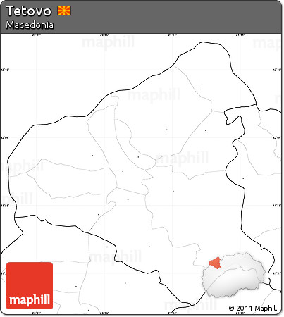 Blank Simple Map of Tetovo, no labels