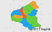 Political Simple Map of Tetovo, cropped outside