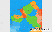 Political Simple Map of Tetovo, political shades outside