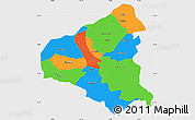 Political Simple Map of Tetovo, single color outside