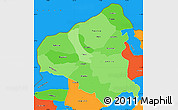 Political Shades Simple Map of Tetovo, political outside
