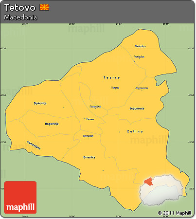 Savanna Style Simple Map of Tetovo, cropped outside