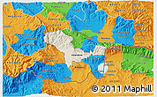 Shaded Relief 3D Map of Valandovo, political outside