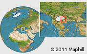 Satellite Location Map of Valandovo, highlighted country