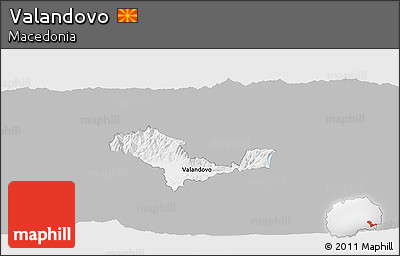 Gray Panoramic Map of Valandovo, single color outside