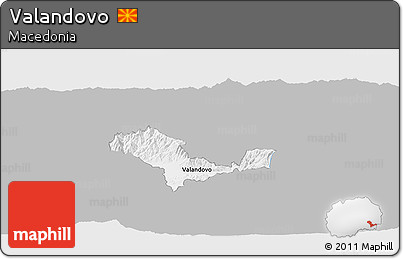 Gray Panoramic Map of Valandovo, single color outside