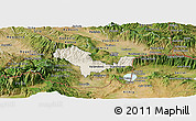 Shaded Relief Panoramic Map of Valandovo, satellite outside