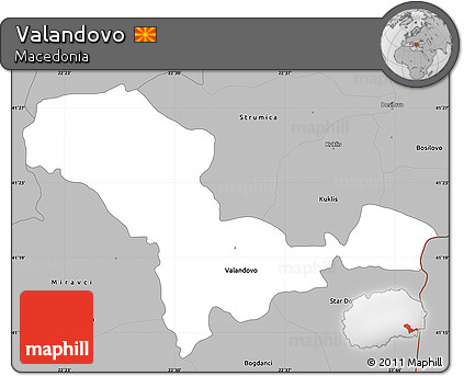 Gray Simple Map of Valandovo