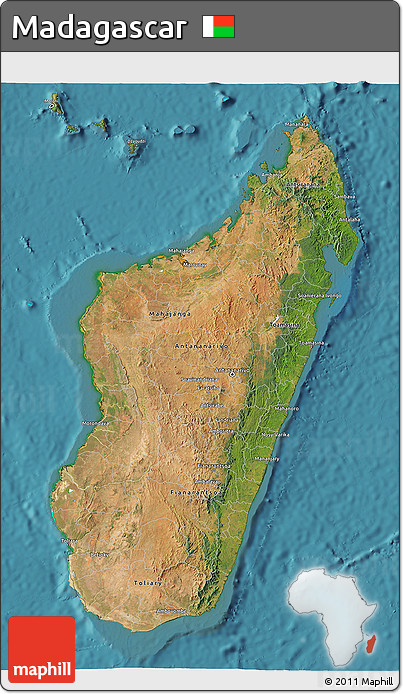 Satellite 3D Map of Madagascar