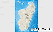 Shaded Relief 3D Map of Madagascar, lighten, land only