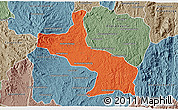 Political 3D Map of Ambatolampy, semi-desaturated