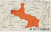 Political 3D Map of Ambatolampy, shaded relief outside