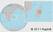 Gray Location Map of Ambatolampy, within the entire country