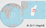 Gray Location Map of Ambatolampy, highlighted country, within the entire country