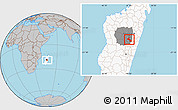Gray Location Map of Ambatolampy, highlighted country, highlighted parent region