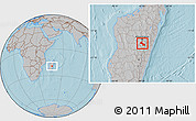 Gray Location Map of Ambatolampy, hill shading