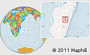 Political Location Map of Ambatolampy, highlighted country