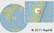 Savanna Style Location Map of Ambatolampy, highlighted parent region, hill shading