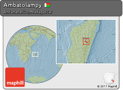 Savanna Style Location Map of Ambatolampy, hill shading