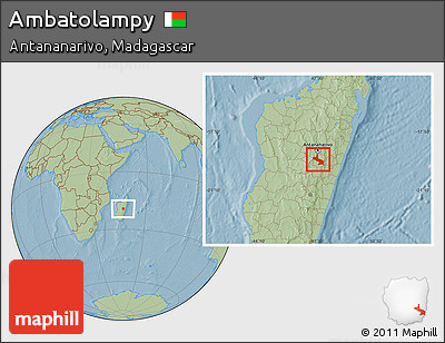 Savanna Style Location Map of Ambatolampy, hill shading