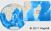 Shaded Relief Location Map of Ambatolampy, highlighted parent region, within the entire country