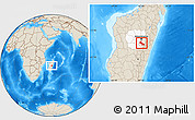 Shaded Relief Location Map of Ambatolampy, highlighted parent region