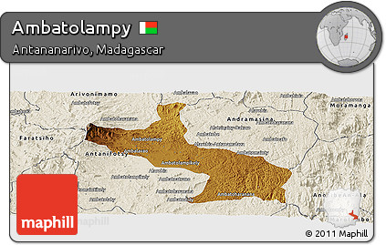 Physical Panoramic Map of Ambatolampy, shaded relief outside