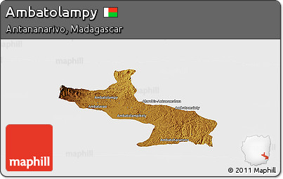 Physical Panoramic Map of Ambatolampy, single color outside