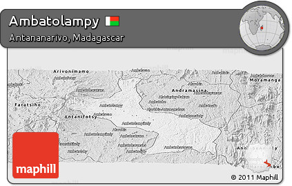 Silver Style Panoramic Map of Ambatolampy