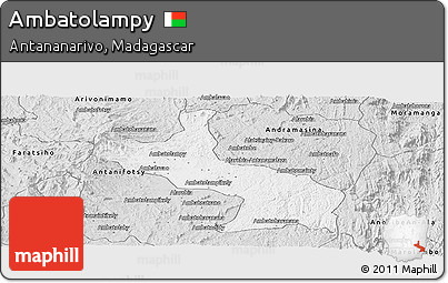 Silver Style Panoramic Map of Ambatolampy