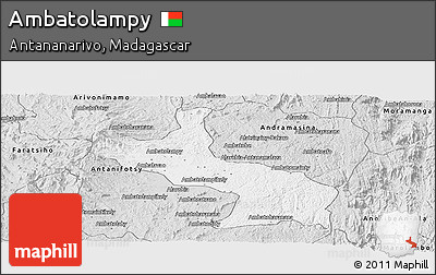 Silver Style Panoramic Map of Ambatolampy