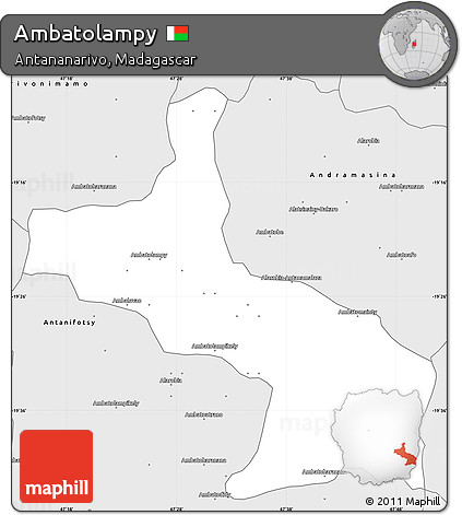 Silver Style Simple Map of Ambatolampy