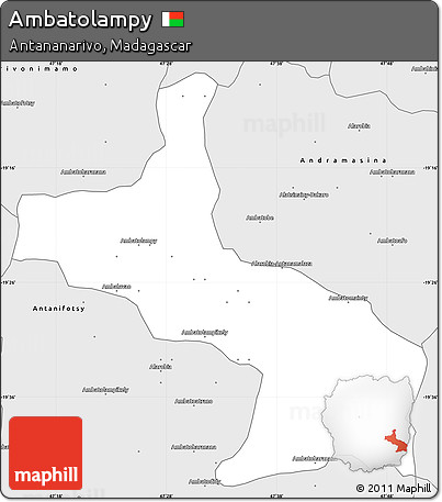 Silver Style Simple Map of Ambatolampy