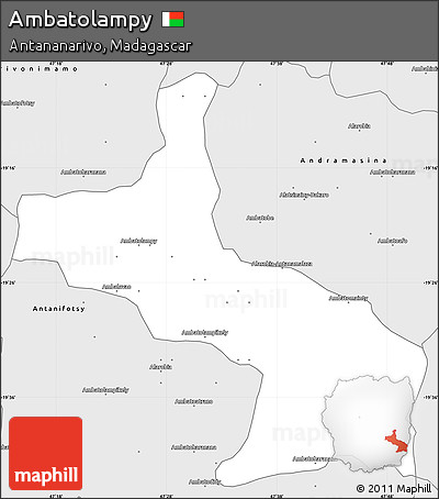 Silver Style Simple Map of Ambatolampy
