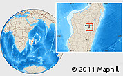 Shaded Relief Location Map of Antananarivo-ville