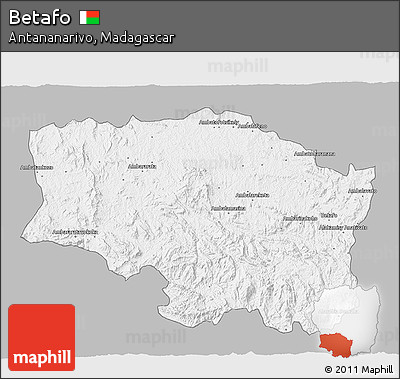 Gray 3D Map of Betafo, single color outside