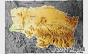 Physical 3D Map of Betafo, darken, desaturated