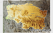 Physical 3D Map of Betafo, darken, semi-desaturated