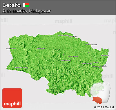Political 3D Map of Betafo, single color outside
