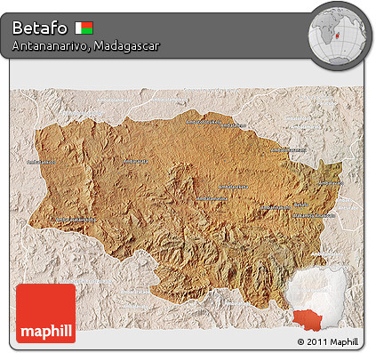 Satellite 3D Map of Betafo, lighten