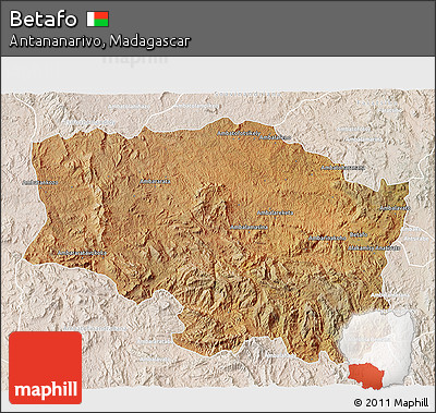 Satellite 3D Map of Betafo, lighten